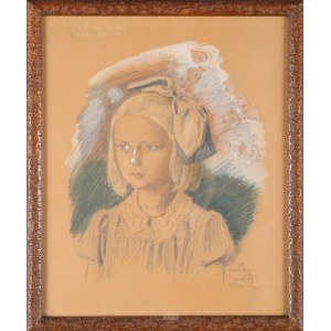 Jan WAŁACH (1884-1979), Girl with a bow (1939)