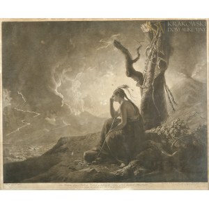 John Raphael SMITH (1751-1812), Vdova po indiánském náčelníkovi sleduje ruce svého zesnulého manžela (1789)