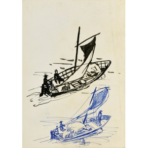 Ludwik MACIĄG (1920-2007), Skizze eines Bootes