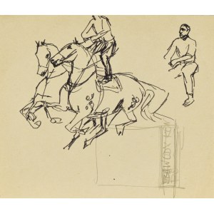 Ludwik MACIĄG (1920-2007), Skizze einer Akrobatik auf dem Pferd und eines Reiters im Sattel