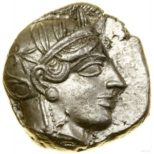 Tetradrachma, (ok. 454-404 pne), Ateny; Aw: Głowa Ateny...