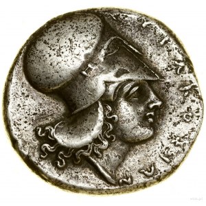 Stater, (ca. 344-317 B.C.); Av: Head of Athena in a helmeted cor...