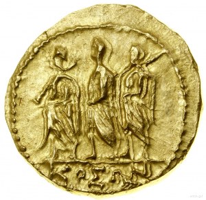 Stater, (ca. 42 B.C.); Av: Brutus walking to the left, in companion...