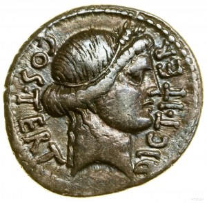 Denar, (46 v. Chr.), geprägt in Afrika (Utica?); Av: Kopf von C....