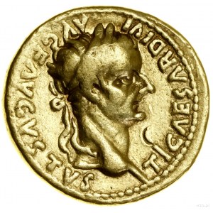 Aureus, (vers 14-17), Lugdunum (Lyon) ; Av : Tête de l'Empereur....