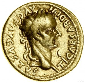 Aureus, (ok. 14-17), Lugdunum (Lyon); Aw: Głowa cesarza...