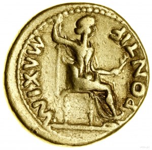 Aureus, (ok. 14-17), Lugdunum (Lyon); Aw: Głowa cesarza...