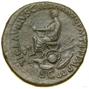 Sesterc, (42-43), Rome; Av: Head of Druzus (brother of Tiberius....