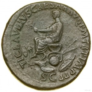 Sesterc, (42-43), Roma; Av: Capo di Druzus (fratello di Tiberio),...