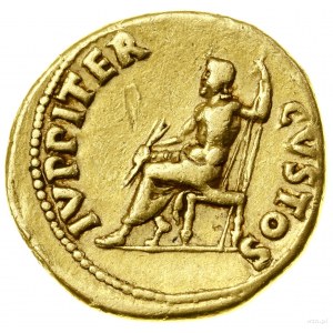 Aureus, (64-65), Rzym; Aw: Popiersie cesarza w wieńcu l...