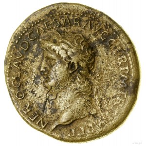 Sesterc, (65), Lugdunum (Lyon); Av: Emperor's head in wie...