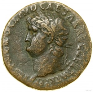 Sesterc, (66), Rzym; Aw: Głowa cesarza w wieńcu laurowy...