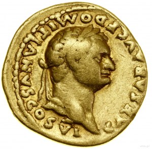 Aureus, (79), Rome; Av: Caesar's head in laurel wreath ...