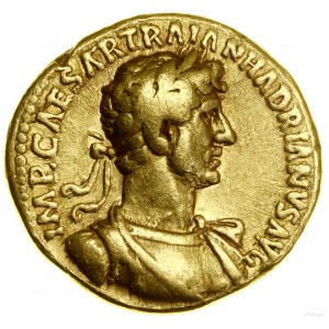 Aureus, (118), Rzym; Aw: Popiersie cesarza w wieńcu lau...