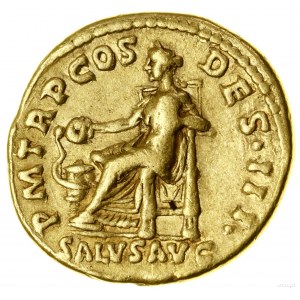 Aureus, (118), Rome; Av: Bust of the emperor wearing a laurel wreath....