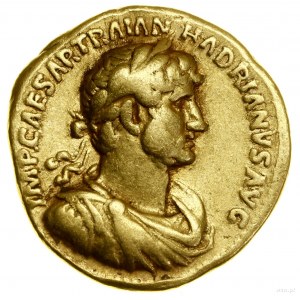 Aureus, (119-122), Rom; Av: Büste des Kaisers mit Kranz....