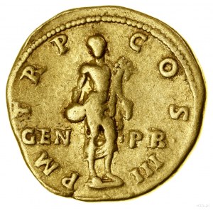 Aureus, (119-122), Roma; Av: Busto dell'imperatore con corona di fiori....