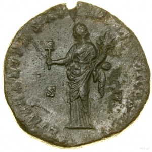 Sesterc, (176-177), Rzym; Aw: Głowa cesarza w wieńcu la...