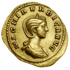 Aureus, (283-285), Lugdunum (Lyon); Av: poprsí císaře...