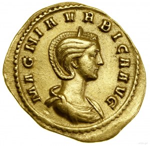 Aureus, (283-285), Lugdunum (Lyon); Av: poprsí císaře...