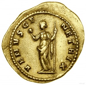 Aureus, (283-285), Lugdunum (Lyon); Av: poprsí císaře...