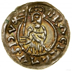 Denarius, Prague; Av: The figure of the ruler to the left, holding...