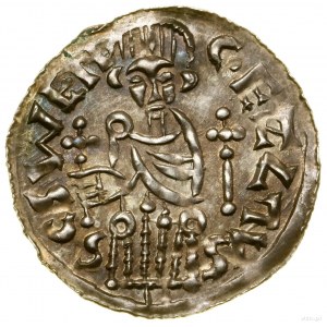 Denarius, Prague; Av: The figure of the ruler to the left, holding...