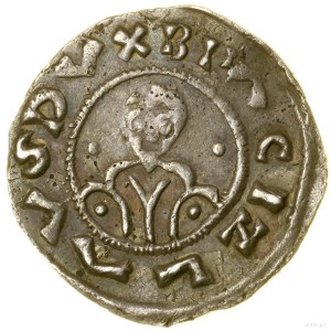Denár, (od 1050), Praha; Av: Busta panovníka oproti...