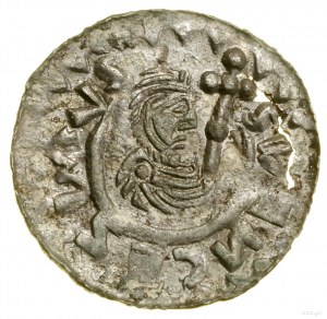 Denar, (1092-1100), Podivín o Brno; Av: figura in piedi...