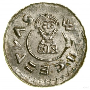 Denar; Av: A figure seated in front, holding a spear....