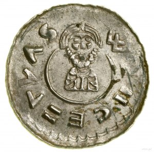 Denar; Av: A figure seated in front, holding a spear....