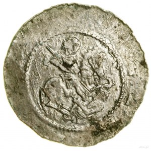 Denar, (1109-1117); Av: Postava na koni, ve směru hodinových ručiček, s kopím....