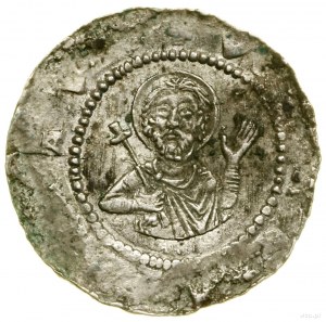 Denar, (1109-1117) ; Av : personnage à cheval, dans le sens des aiguilles d'une montre, avec lance....