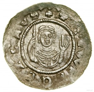 Denarius, (1109-1117); Av: Figure seated left, hold...