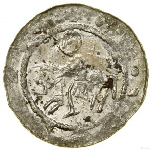 Denarius; Av: Büste im Vordergrund, zwei Kreuze an den Seiten, V....