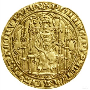 Chaise d'or, (1346); Av: vládce sedící naproti, na ...