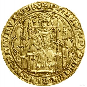 Chaise d'or, (1346); Av: vládca sediaci oproti, na ...