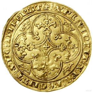 Chaise d'or, (1346); Av: sovrano seduto di fronte, su ...
