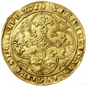 Chaise d'or, (1346); Av: vládca sediaci oproti, na ...