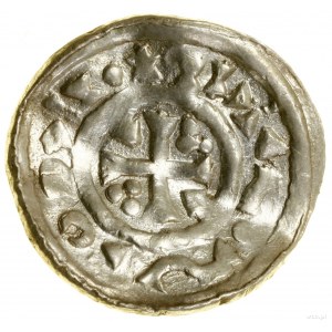 Denier, (1039-1042), Ratisbonne ; Av : Buste du souverain en p...