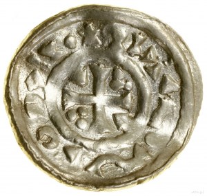 Denier, (1039-1042), Ratisbonne ; Av : Buste du souverain en p...