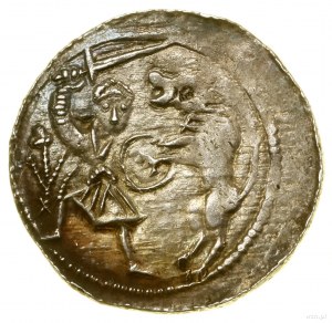 Denarius, (1138-1146); Av: Prince on throne with sword in l...