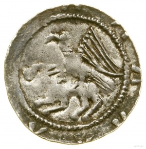 Denier, (1138-1146) ; Av : Chevalier avec épée et bouclier, debout...