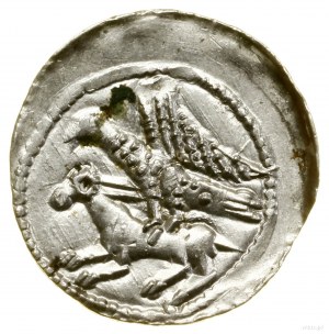 Denario, (1138-1146); Av: Cavaliere con spada e scudo, in piedi...