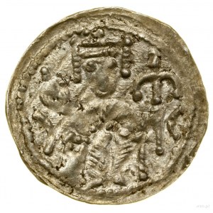 Denar, (1157-1166); Aw: Cesarz Fryderyk Barbarossa sied...