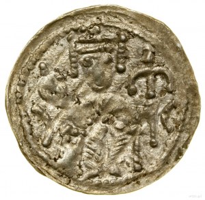 Denar, (1157-1166); Aw: Cesarz Fryderyk Barbarossa sied...