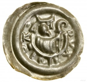 Brakteat, (après c.1220) ; Demi-figure d'un évêque à droite, trois...