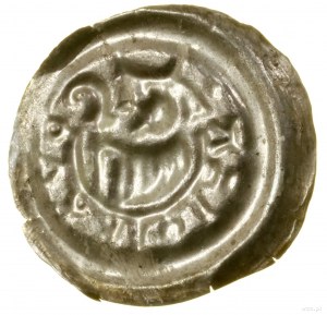 Brakteat, (après c.1220) ; Demi-figure d'un évêque à droite, trois...