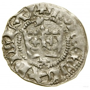 Corona da mezzo penny, (1403), Cracovia; Av: Corona, sotto di essa g...