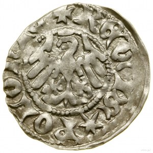 Corona da mezzo penny, (1403), Cracovia; Av: Corona, sotto di essa g...